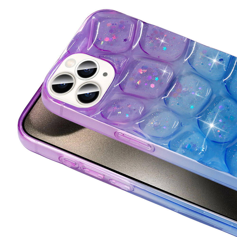 Apple iPhone 15 Pro Uyumlu Kılıf Simli 3D Desenli Zore Hacar Kapak - 3