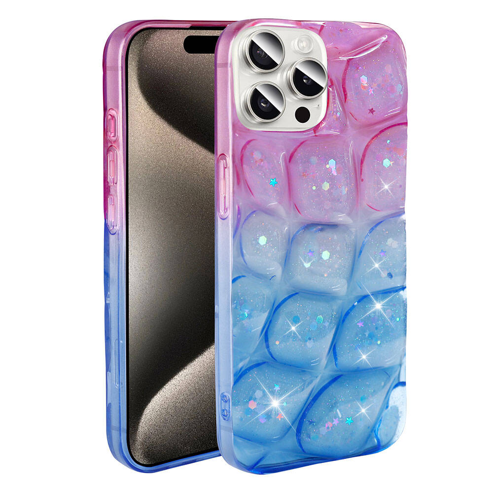 Apple iPhone 15 Pro Uyumlu Kılıf Simli 3D Desenli Zore Hacar Kapak - 4