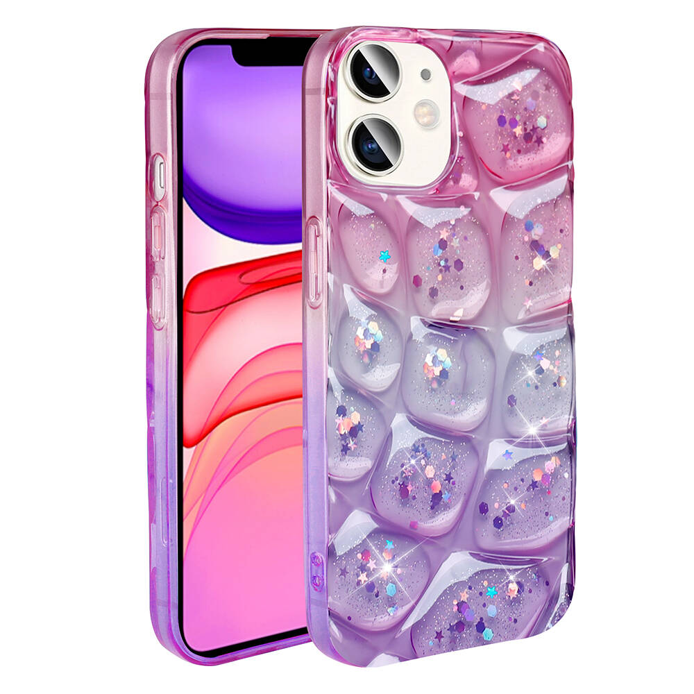 Apple iPhone 11 Uyumlu Kılıf Simli 3D Desenli Zore Hacar Kapak - 5