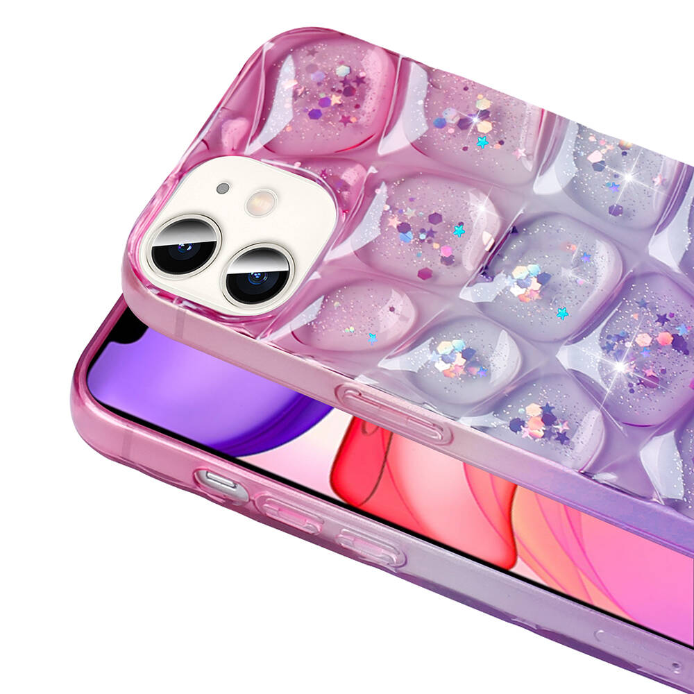 Apple iPhone 11 Uyumlu Kılıf Simli 3D Desenli Zore Hacar Kapak - 6