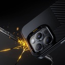 Apple iPhone 14 Pro Max Uyumlu Kılıf Magsafe Şarj Özellikli Karbon Fiber Benks Montage Hybrid ArmorPro Kevlar Kapak - 3