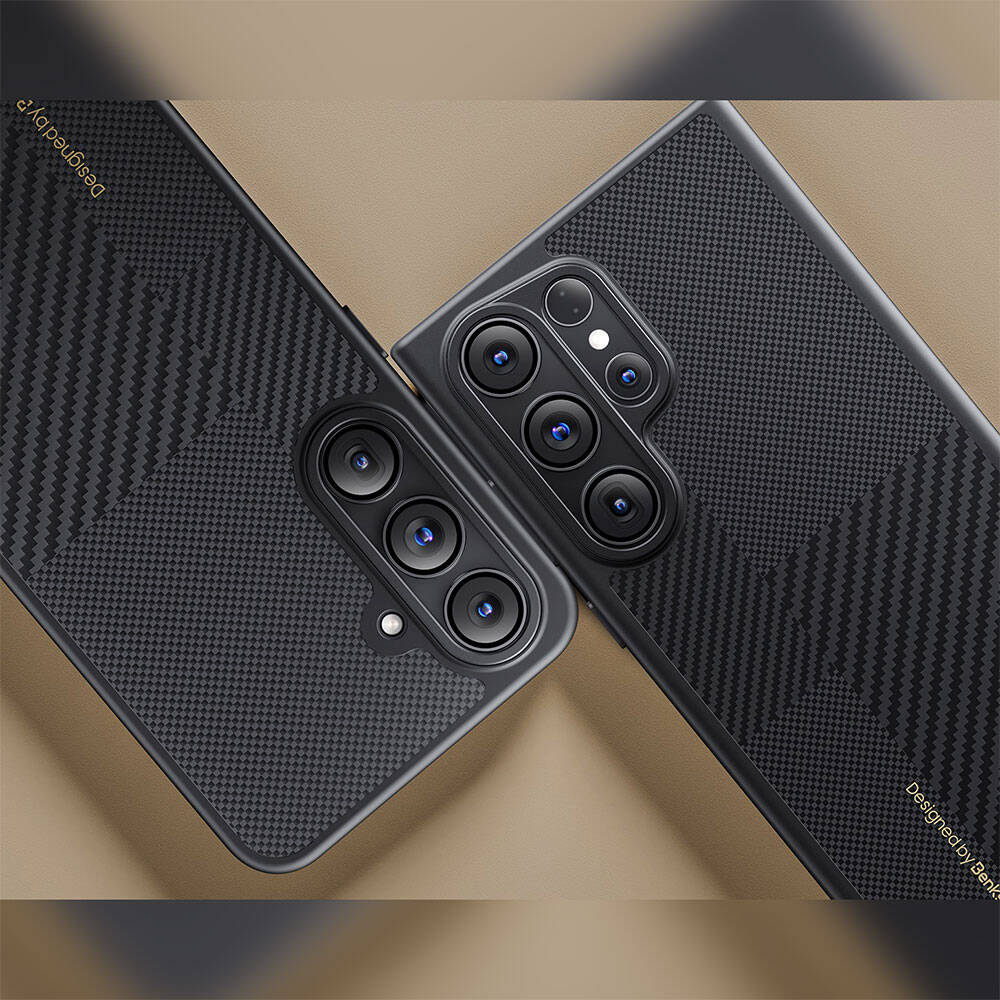 Samsung Galaxy S24 Ultra Uyumlu Kılıf Magsafe Şarj Özellikli Karbon Fiber Benks Montage Hybrid ArmorPro Kevlar Kapak - 8