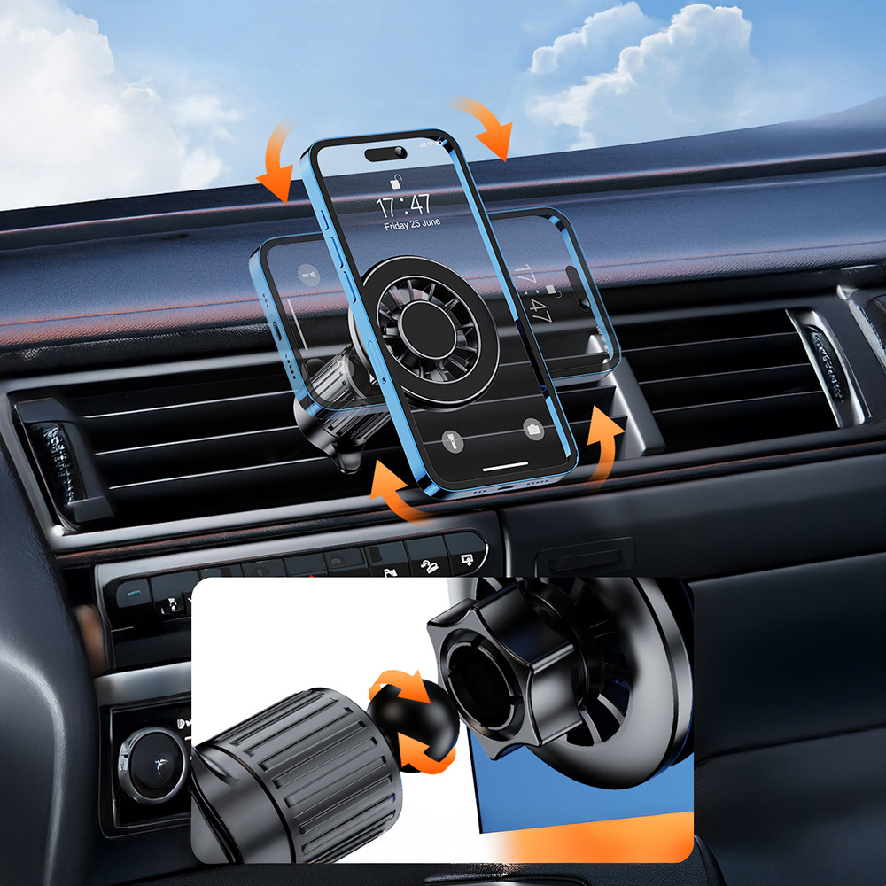 Zore YC-19 Magnetik 360 Derece Oynar Başlıklı Telefon Tutucu Havalandırma Tasarım - 6