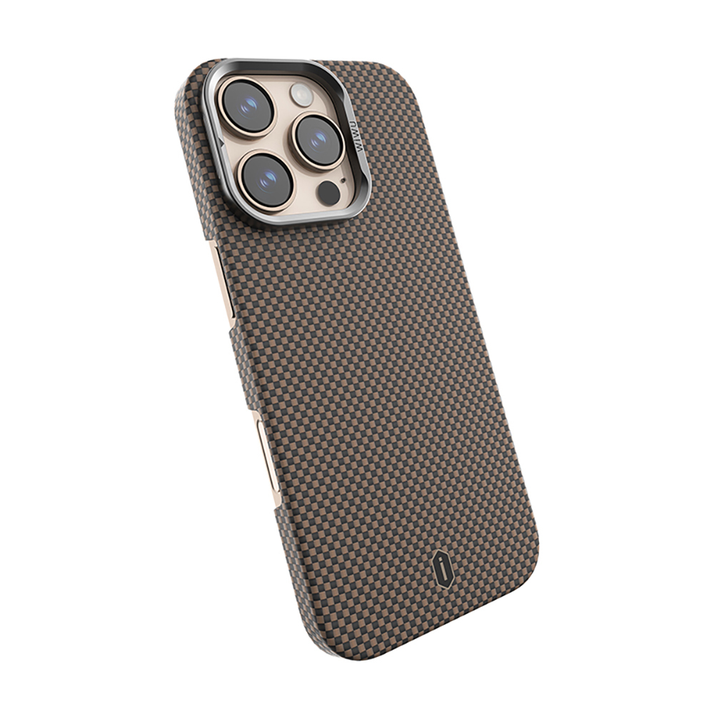 Apple iPhone 16 Pro Max Uyumlu Kılıf Wiwu DCC-208 Magsafe Şarj Özellikli Kamera Standlı Aramid Fiber Tasarım Kevlar Kapak - 13