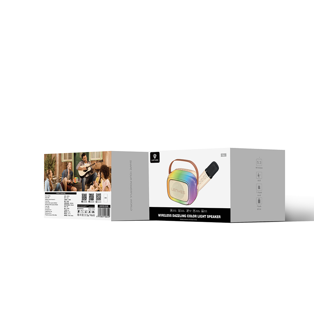 Lenyes S228 RGB Işıklı Askılı Mikrofonlu Bluetooth Speaker Hoparlör v5.3 - 1