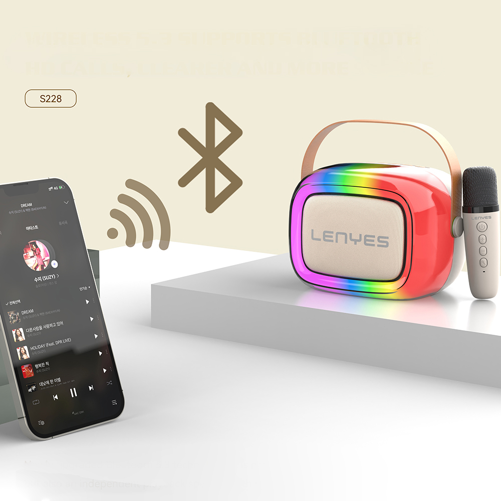 Lenyes S228 RGB Işıklı Askılı Mikrofonlu Bluetooth Speaker Hoparlör v5.3 - 2