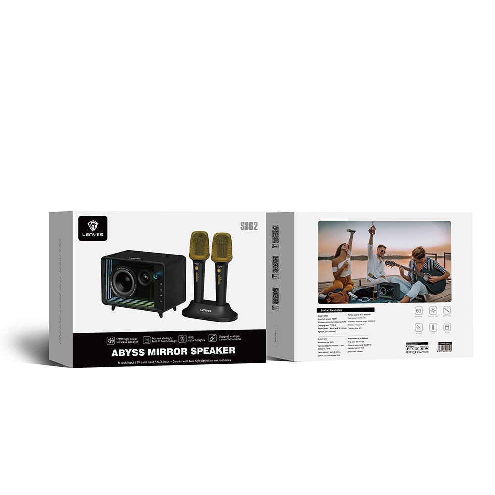Lenyes S862 Su Geçirmez Mikrofonlu Çoklu Giriş Karaoke Bluetooth Hoparlör v5.3 120W - 8