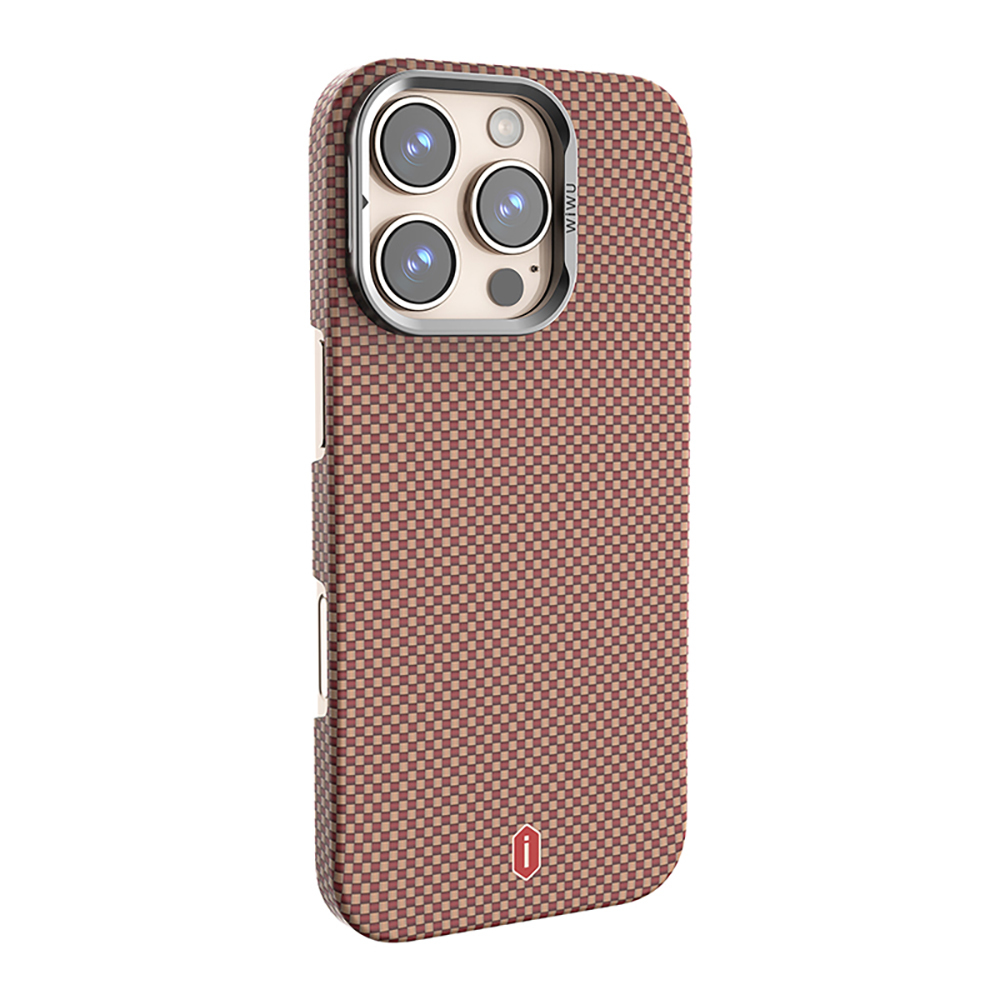 Apple iPhone 16 Pro Uyumlu Kılıf Wiwu DCC-208 Magsafe Şarj Özellikli Kamera Standlı Aramid Fiber Tasarım Kevlar Kapak - 17