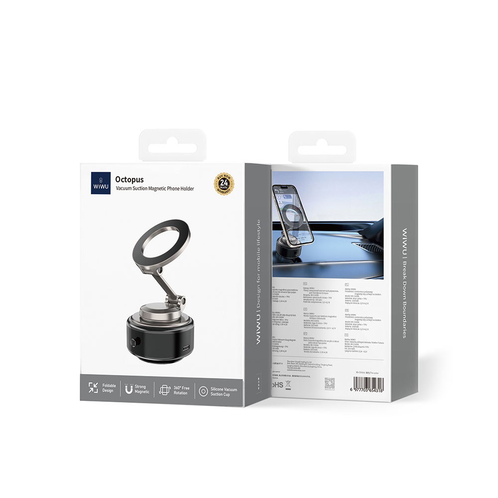 Wiwu Wi-CH056 Type-C Portlu Elektrikli Vakum Özellikli Magnetik Telefon Tutucu - 12