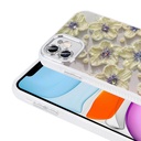 Apple iPhone 11 Uyumlu Kılıf Çiçek Desenli Parlak Taşlı Sert Silikon Zore Garden Kapak - 10