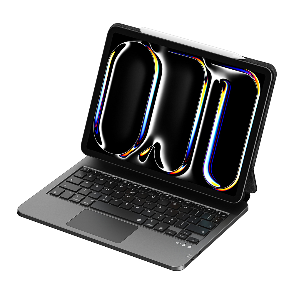 Apple iPad Pro 11 2021 Uyumlu (3.Nesil) Wiwu MK-003 Gizli Kalem Bölmeli Klavyeli Standlı Kılıf - 6