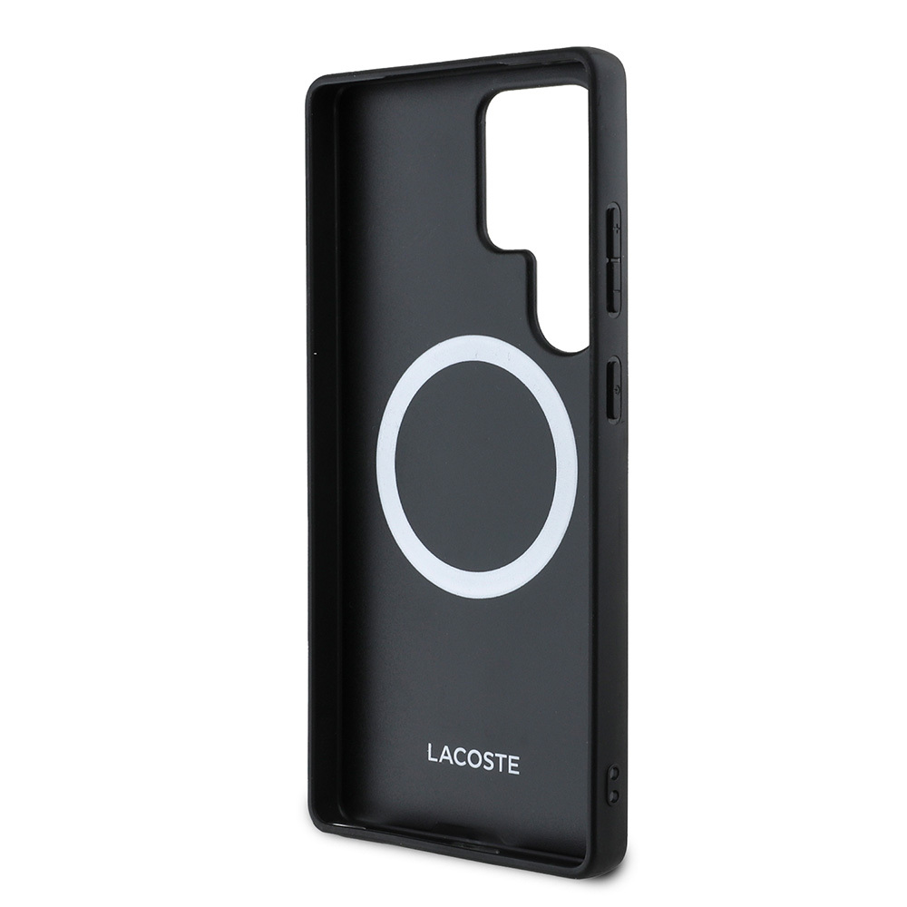 Samsung Galaxy S25 Ultra Uyumlu Kılıf Lacoste Orjinal Lisanslı PU Pike Desenli Arka Yüzey İkonik Timsah Dokuma Logolu Kapak - 4