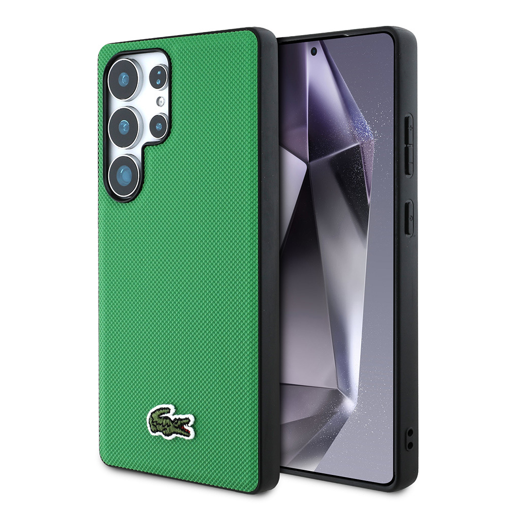 Samsung Galaxy S25 Ultra Uyumlu Kılıf Lacoste Orjinal Lisanslı PU Pike Desenli Arka Yüzey İkonik Timsah Dokuma Logolu Kapak - 6