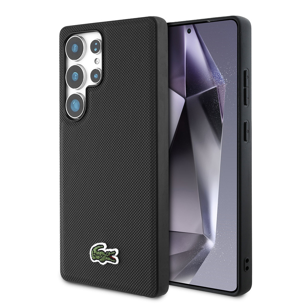 Samsung Galaxy S25 Ultra Uyumlu Kılıf Lacoste Orjinal Lisanslı PU Pike Desenli Arka Yüzey İkonik Timsah Dokuma Logolu Kapak - 8