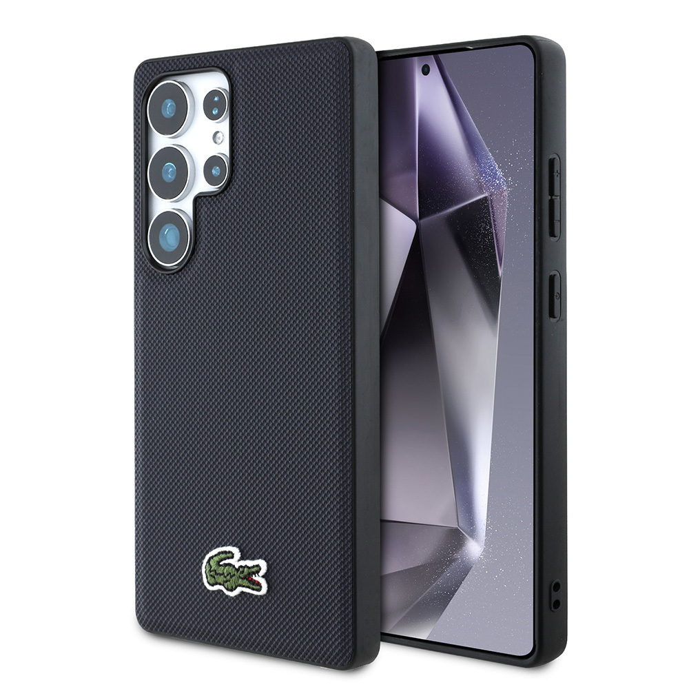 Samsung Galaxy S25 Ultra Uyumlu Kılıf Lacoste Orjinal Lisanslı PU Pike Desenli Arka Yüzey İkonik Timsah Dokuma Logolu Kapak - 15