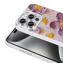 Apple iPhone 15 Pro Uyumlu Kılıf Çiçek Desenli Parlak Taşlı Sert Silikon Zore Garden Kapak - 2