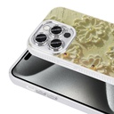 Apple iPhone 15 Pro Uyumlu Kılıf Çiçek Desenli Parlak Taşlı Sert Silikon Zore Garden Kapak - 6