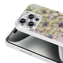 Apple iPhone 15 Pro Uyumlu Kılıf Çiçek Desenli Parlak Taşlı Sert Silikon Zore Garden Kapak - 8