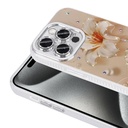 Apple iPhone 15 Pro Uyumlu Kılıf Çiçek Desenli Parlak Taşlı Sert Silikon Zore Garden Kapak - 10