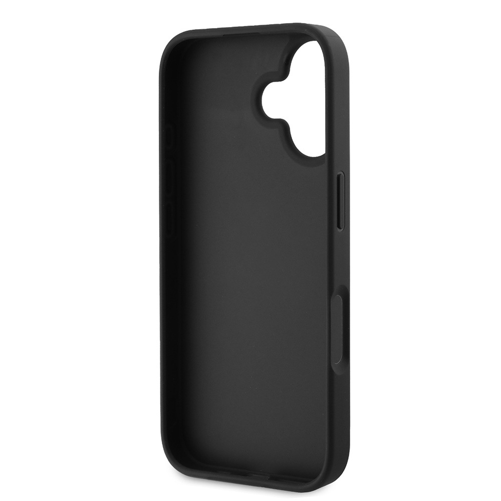 Apple iPhone 16 Uyumlu Kılıf Guess Orjinal Lisanslı PU Deri Taşlı Üçgen Logo 4G Desenli Strass Kapak - 13