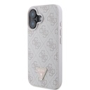 Apple iPhone 16 Uyumlu Kılıf Guess Orjinal Lisanslı PU Deri Taşlı Üçgen Logo 4G Desenli Strass Kapak - 16