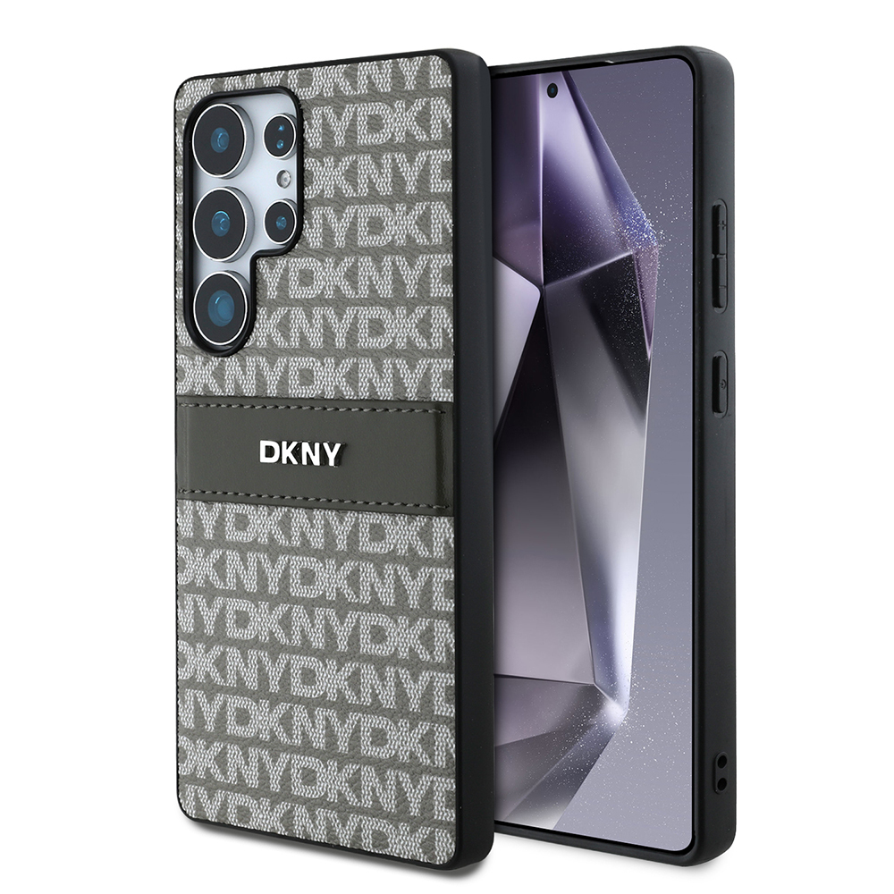 Samsung Galaxy S25 Ultra Uyumlu Kılıf DKNY Orjinal Lisanslı Kartlıklı 3D Yazılı Repeat Texture Pattern Kapak - 1