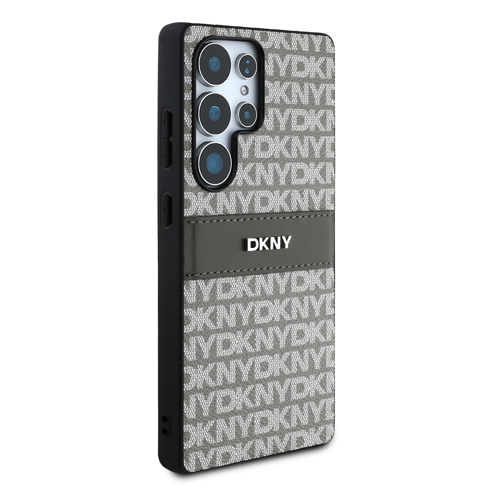 Samsung Galaxy S25 Ultra Uyumlu Kılıf DKNY Orjinal Lisanslı Kartlıklı 3D Yazılı Repeat Texture Pattern Kapak - 3