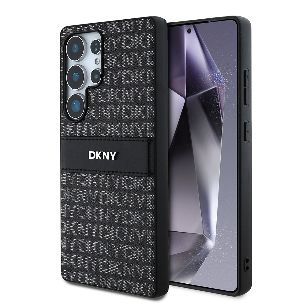 Samsung Galaxy S25 Ultra Uyumlu Kılıf DKNY Orjinal Lisanslı Kartlıklı 3D Yazılı Repeat Texture Pattern Kapak - 8