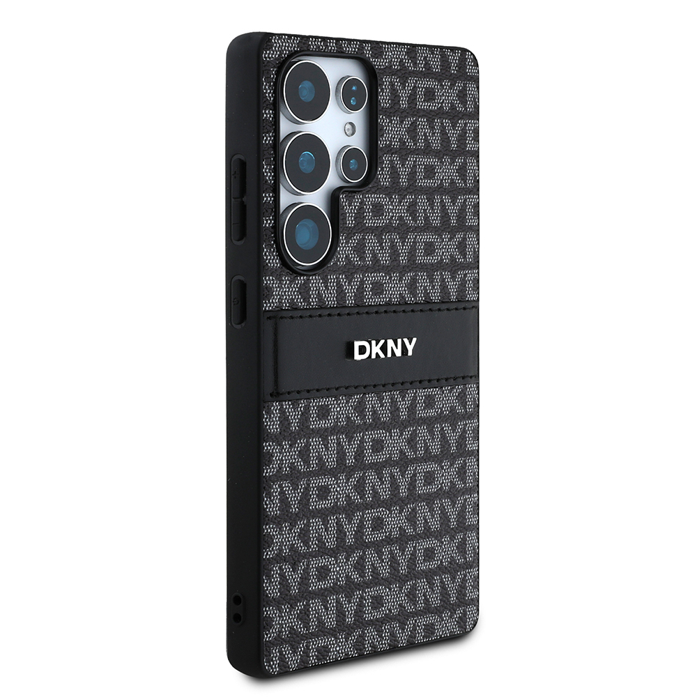 Samsung Galaxy S25 Ultra Uyumlu Kılıf DKNY Orjinal Lisanslı Kartlıklı 3D Yazılı Repeat Texture Pattern Kapak - 10