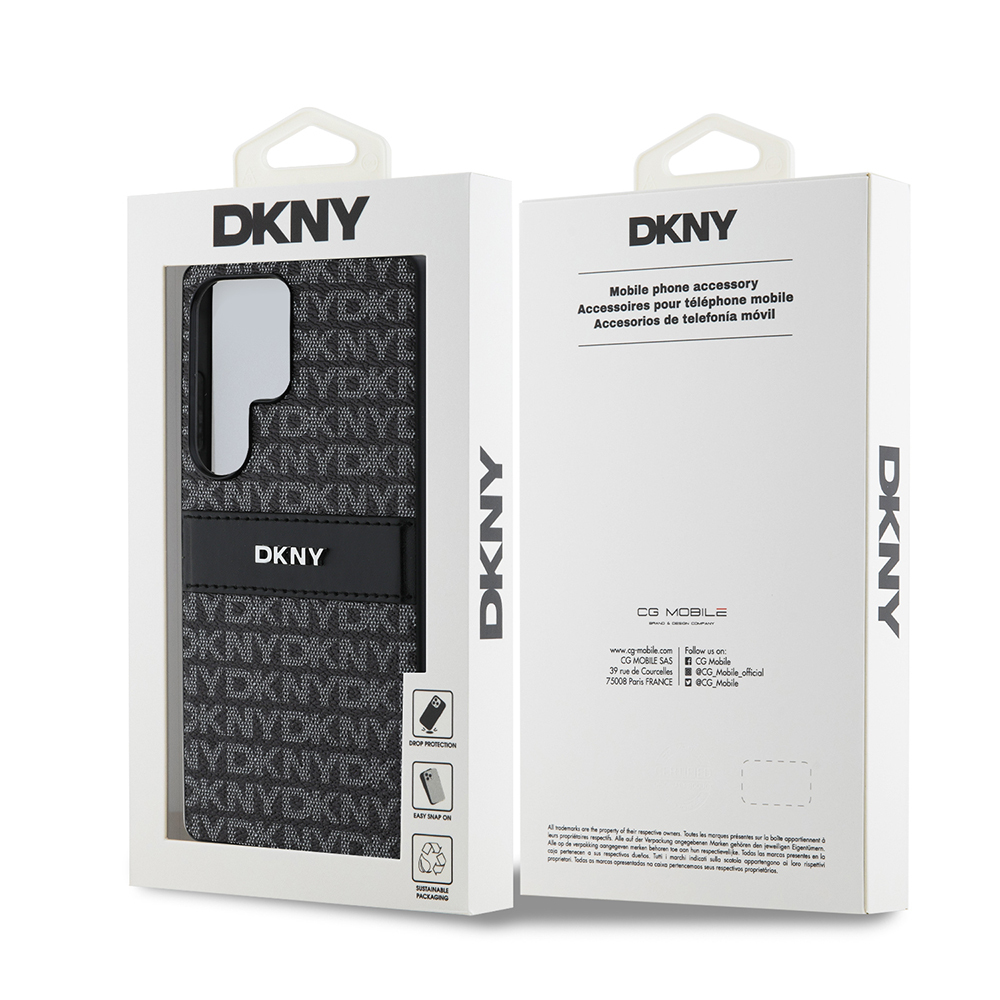 Samsung Galaxy S25 Ultra Uyumlu Kılıf DKNY Orjinal Lisanslı Kartlıklı 3D Yazılı Repeat Texture Pattern Kapak - 14