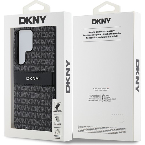Samsung Galaxy S25 Ultra Uyumlu Kılıf DKNY Orjinal Lisanslı Kartlıklı 3D Yazılı Repeat Texture Pattern Kapak