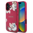Apple iPhone 16 Uyumlu Kılıf Guess Orjinal Lisanslı Magsafe Şarj Özellikli Taneli Çiçek Tasarımlı Metal Yazı Logolu Kapak - 8