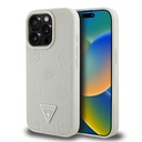 Apple iPhone 15 Pro Max Uyumlu Kılıf Guess Orjinal Lisanslı Magsafe Şarj Özellikli Sıcak Baskılı Üçgen Logolu PU Deri Peony Kapak - 6