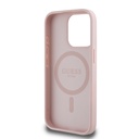 Apple iPhone 15 Pro Max Uyumlu Kılıf Guess Orjinal Lisanslı Magsafe Şarj Özellikli Sıcak Baskılı Üçgen Logolu PU Deri Peony Kapak - 26