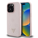 Apple iPhone 15 Pro Max Uyumlu Kılıf Guess Orjinal Lisanslı Magsafe Şarj Özellikli Sıcak Baskılı Üçgen Logolu PU Deri Peony Kapak - 27