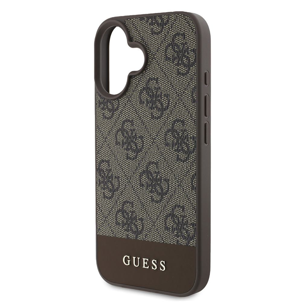 Apple iPhone 16 Uyumlu Kılıf Guess Orjinal Lisanslı PU Deri Şerit Logo Dizaynlı Kapak - 3