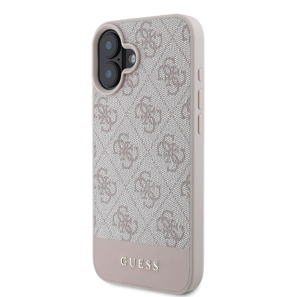 Apple iPhone 16 Uyumlu Kılıf Guess Orjinal Lisanslı PU Deri Şerit Logo Dizaynlı Kapak - 9