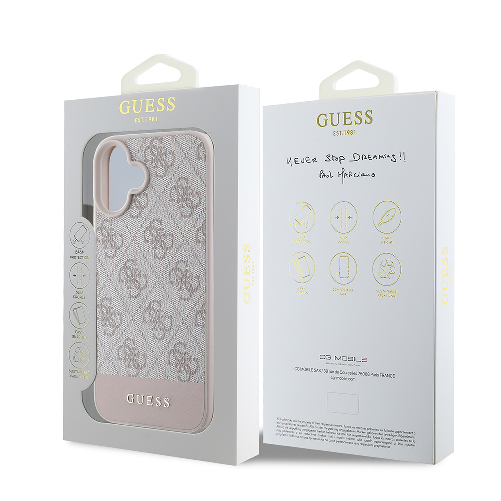 Apple iPhone 16 Uyumlu Kılıf Guess Orjinal Lisanslı PU Deri Şerit Logo Dizaynlı Kapak - 14