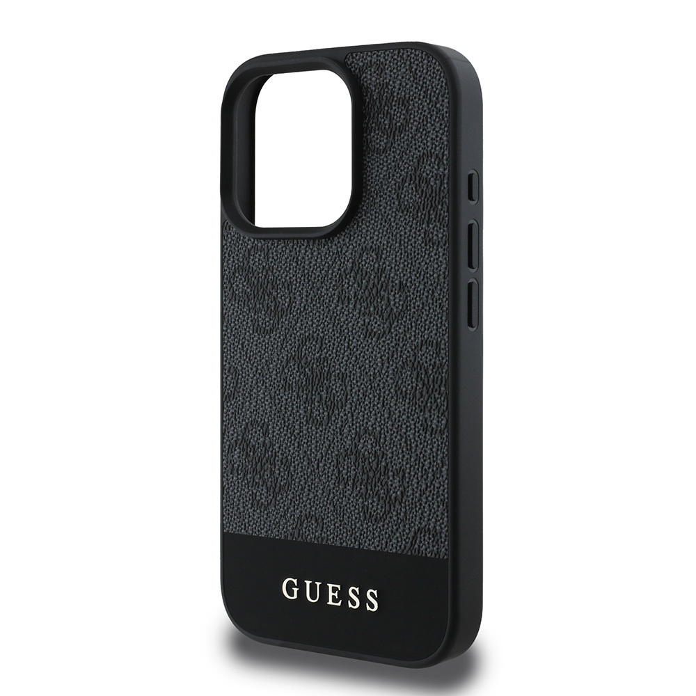 Apple iPhone 16 Pro Max Uyumlu Kılıf Guess Orjinal Lisanslı PU Deri Şerit Logo Dizaynlı Kapak - 3