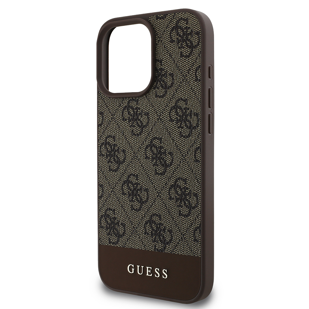 Apple iPhone 16 Pro Max Uyumlu Kılıf Guess Orjinal Lisanslı PU Deri Şerit Logo Dizaynlı Kapak - 19