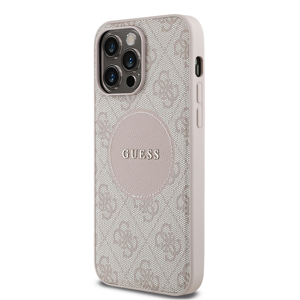 Apple iPhone 14 Pro Max Uyumlu Kılıf Guess Orjinal Lisanslı M-safe Şarj Özellikli Yazı Logolu Circle Classic Kapak - 15