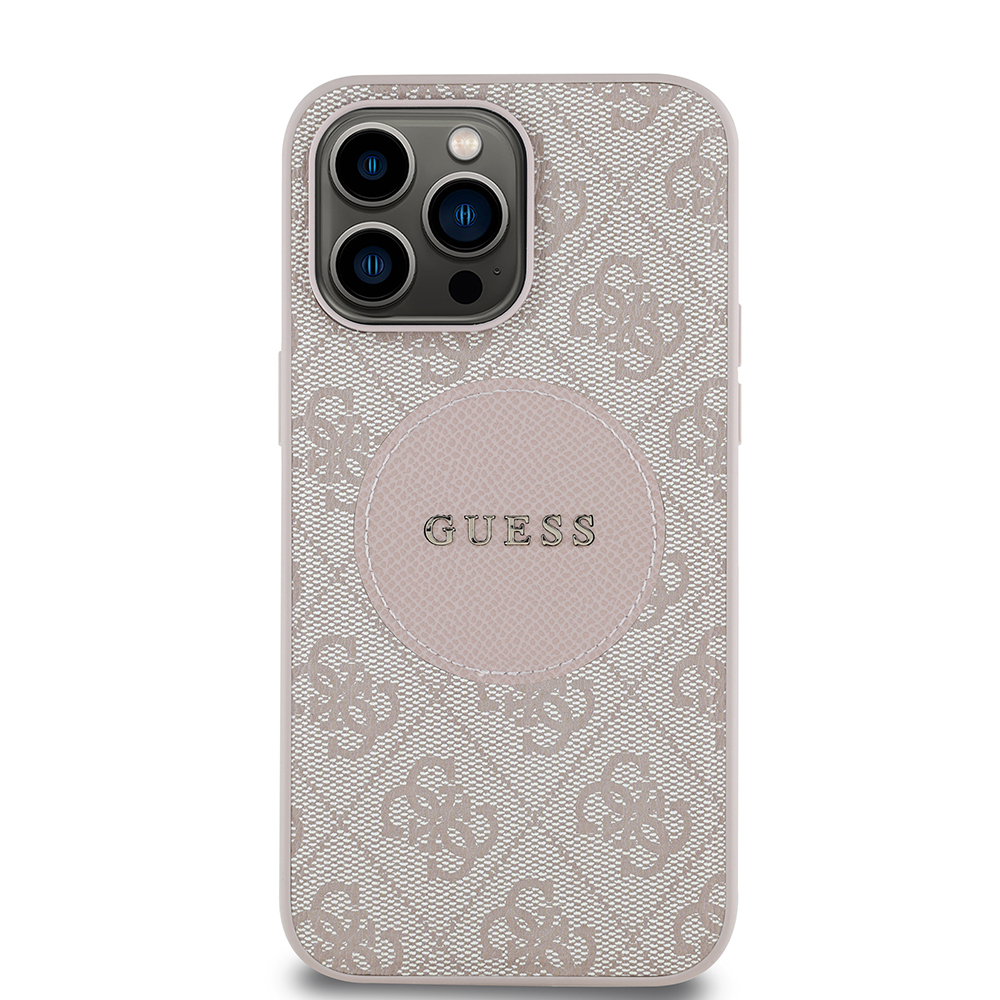 Apple iPhone 14 Pro Max Uyumlu Kılıf Guess Orjinal Lisanslı M-safe Şarj Özellikli Yazı Logolu Circle Classic Kapak - 16