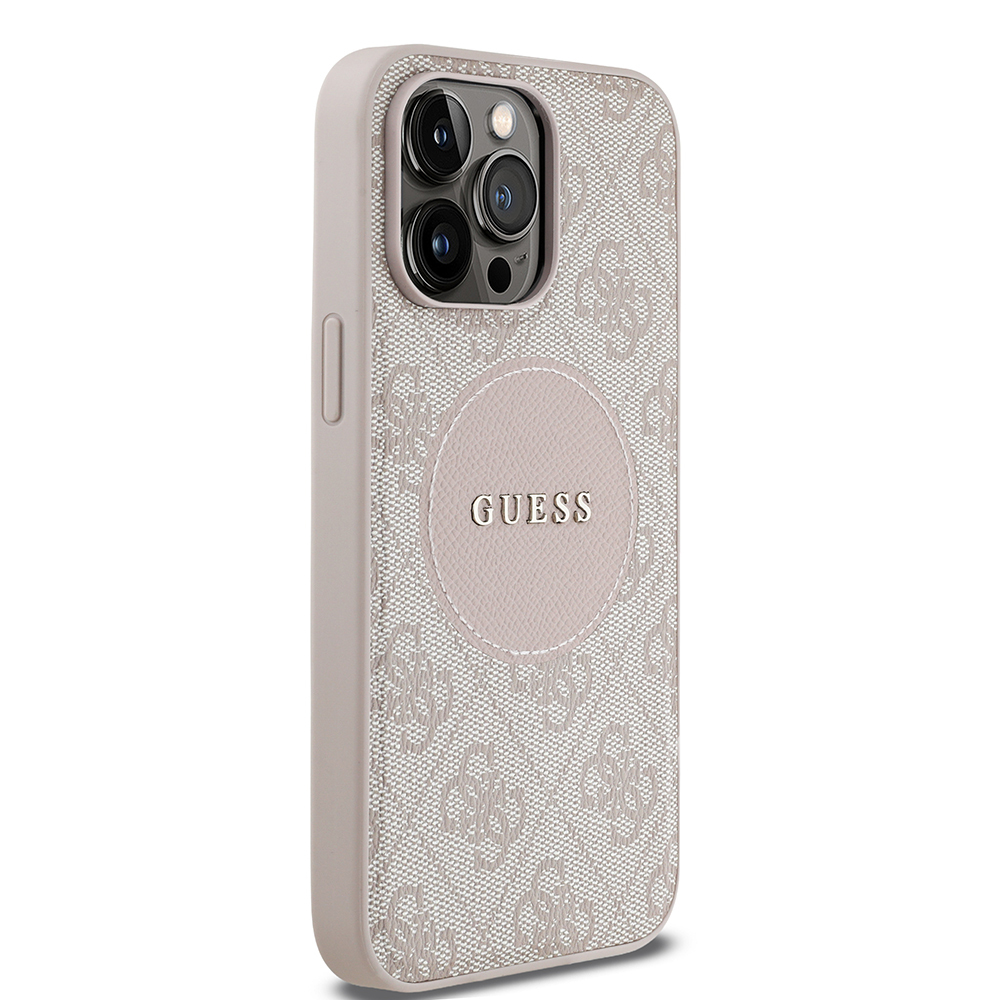 Apple iPhone 14 Pro Max Uyumlu Kılıf Guess Orjinal Lisanslı M-safe Şarj Özellikli Yazı Logolu Circle Classic Kapak - 17