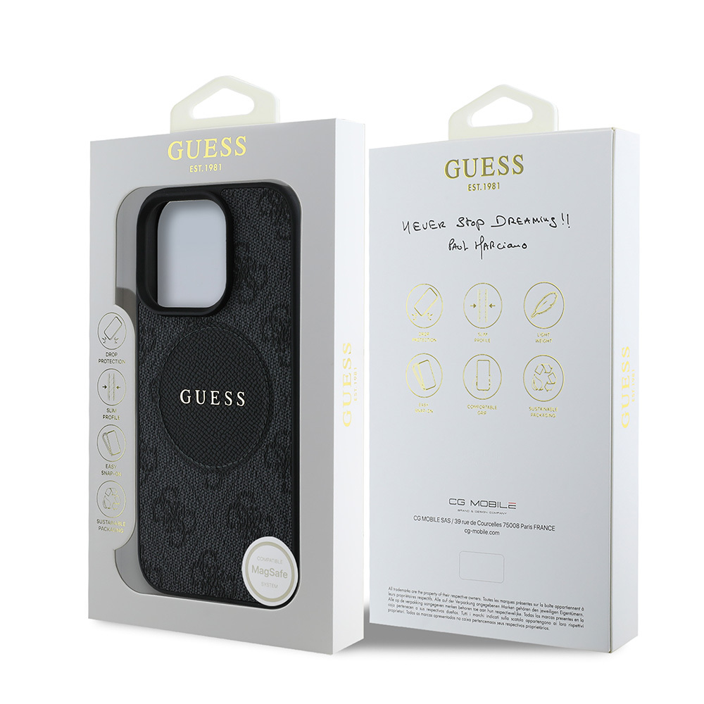 Apple iPhone 15 Pro Max Uyumlu Kılıf Guess Orjinal Lisanslı Magsafe Şarj Özellikli Yazı Logolu Circle Classic Kapak - 7