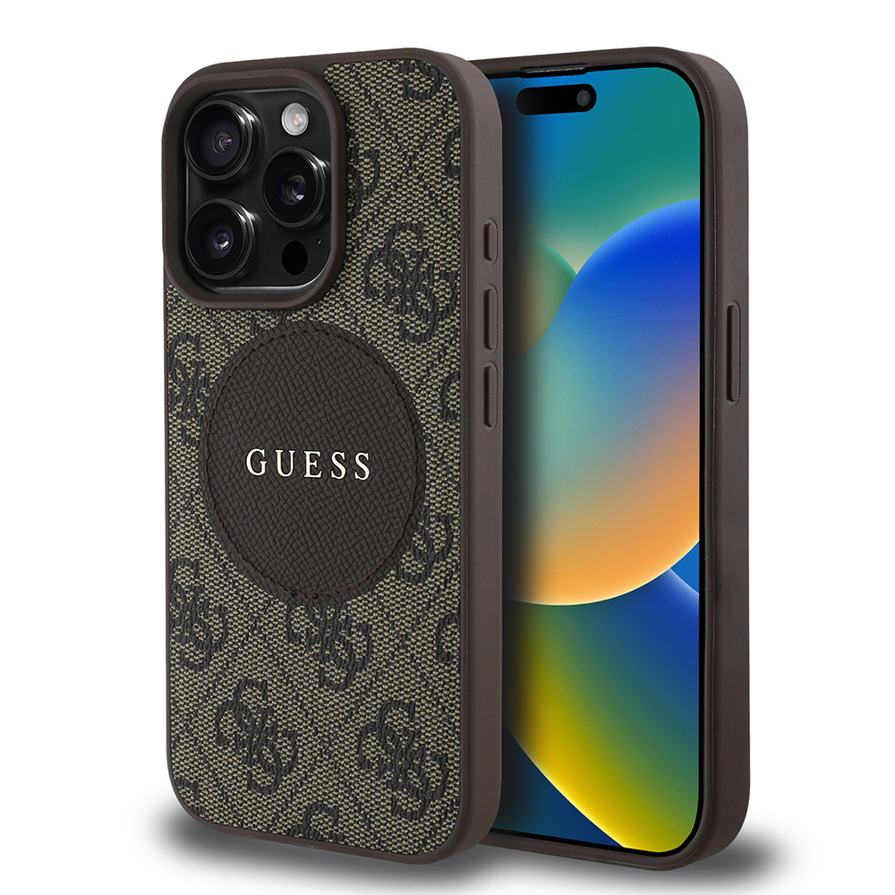 Apple iPhone 15 Pro Max Uyumlu Kılıf Guess Orjinal Lisanslı Magsafe Şarj Özellikli Yazı Logolu Circle Classic Kapak - 8