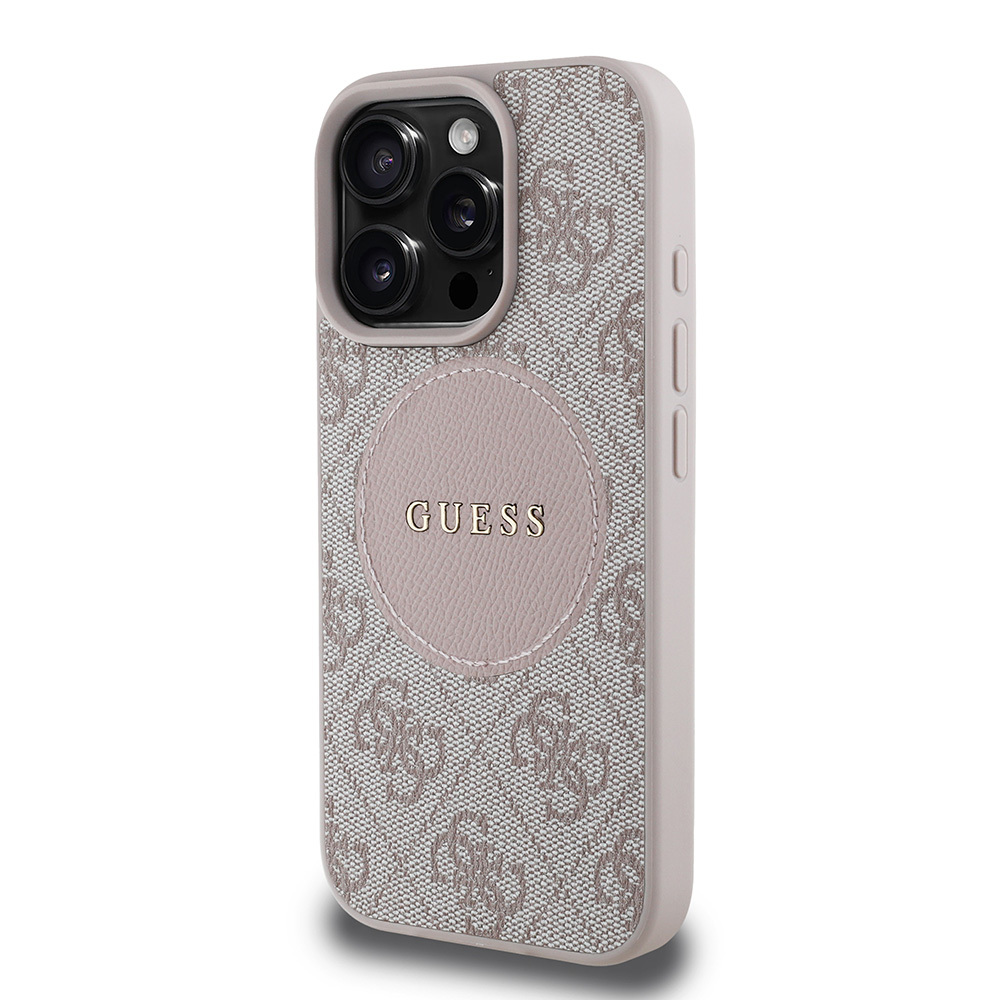 Apple iPhone 15 Pro Max Uyumlu Kılıf Guess Orjinal Lisanslı Magsafe Şarj Özellikli Yazı Logolu Circle Classic Kapak - 16