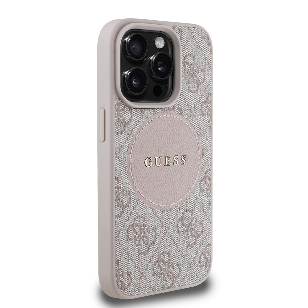Apple iPhone 15 Pro Max Uyumlu Kılıf Guess Orjinal Lisanslı Magsafe Şarj Özellikli Yazı Logolu Circle Classic Kapak - 17