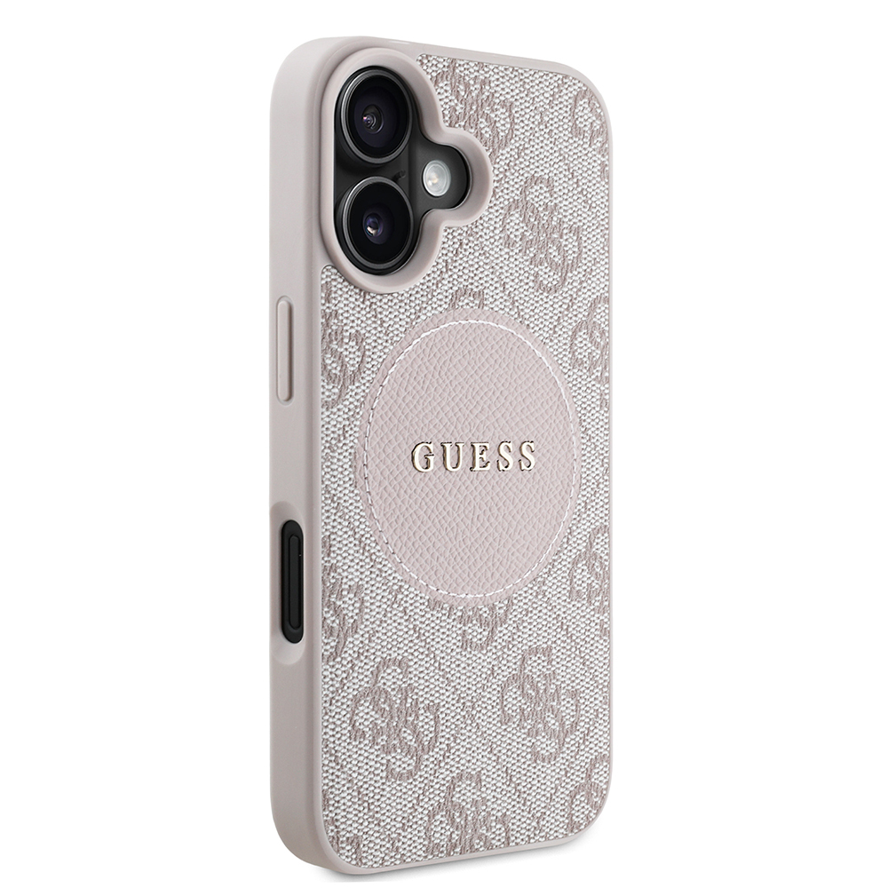 Apple iPhone 16 Uyumlu Kılıf Guess Orjinal Lisanslı Magsafe Şarj Özellikli Yazı Logolu Circle Classic Kapak - 3