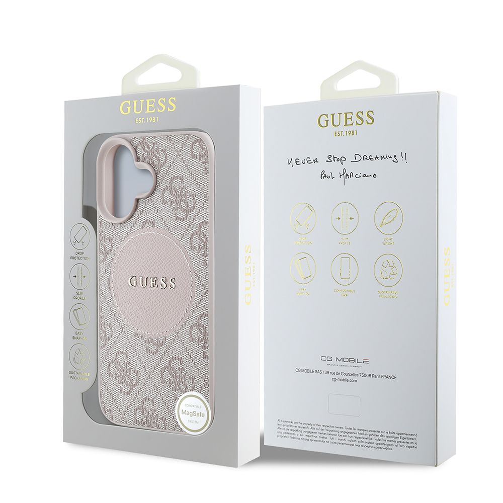 Apple iPhone 16 Uyumlu Kılıf Guess Orjinal Lisanslı Magsafe Şarj Özellikli Yazı Logolu Circle Classic Kapak - 7