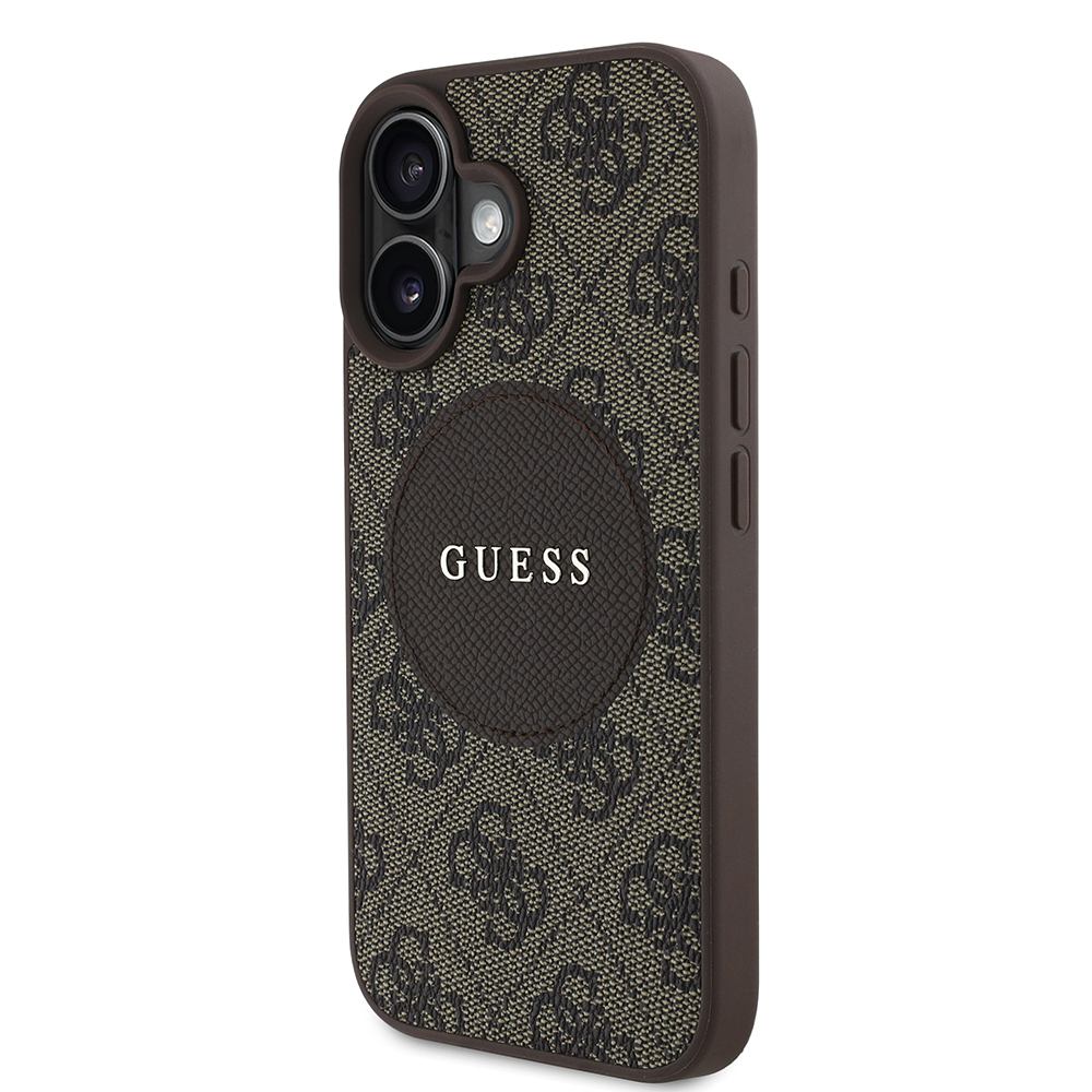 Apple iPhone 16 Uyumlu Kılıf Guess Orjinal Lisanslı Magsafe Şarj Özellikli Yazı Logolu Circle Classic Kapak - 9